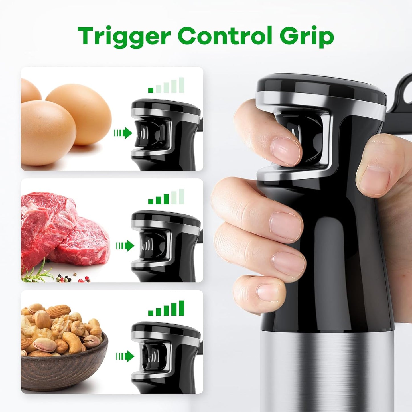 Immersion Blender Handheld 1100W – 5-in-1 Corded Hand Blender Set with Variable Speed, Stick Emulsifier, Chopper, Whisk & Frother for Baby Food, Soups & Smoothies