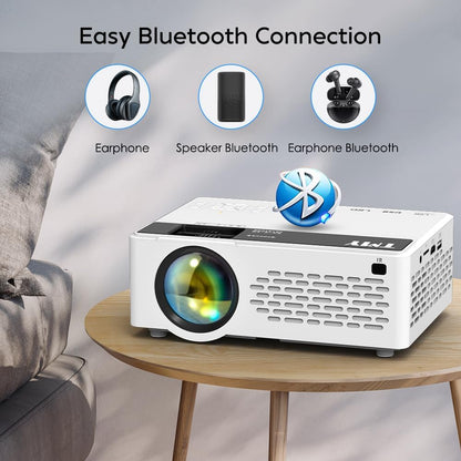TMY 1080P Mini Projector – Bluetooth, Portable, with Screen, TV Stick & Smartphone Compatible