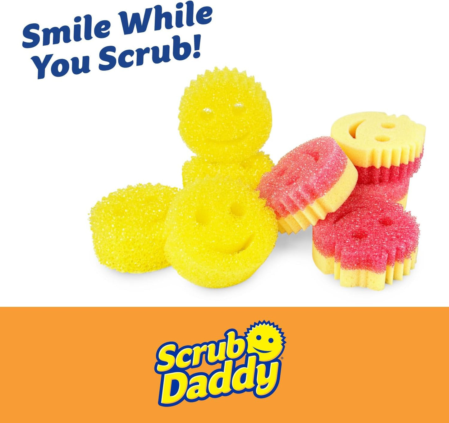 Scrub Daddy & Mommy Sponge Set – 8 Pack, Scratch-Free, BPA-Free, Odor Resistant