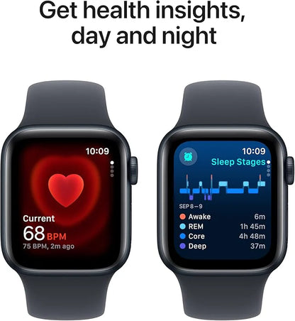 Apple Watch SE (2nd Gen) [GPS, 40mm] Smartwatch – Midnight Aluminum Case with Midnight Sport Band (S/M) | Fitness, Heart Rate, Sleep, Crash Detection