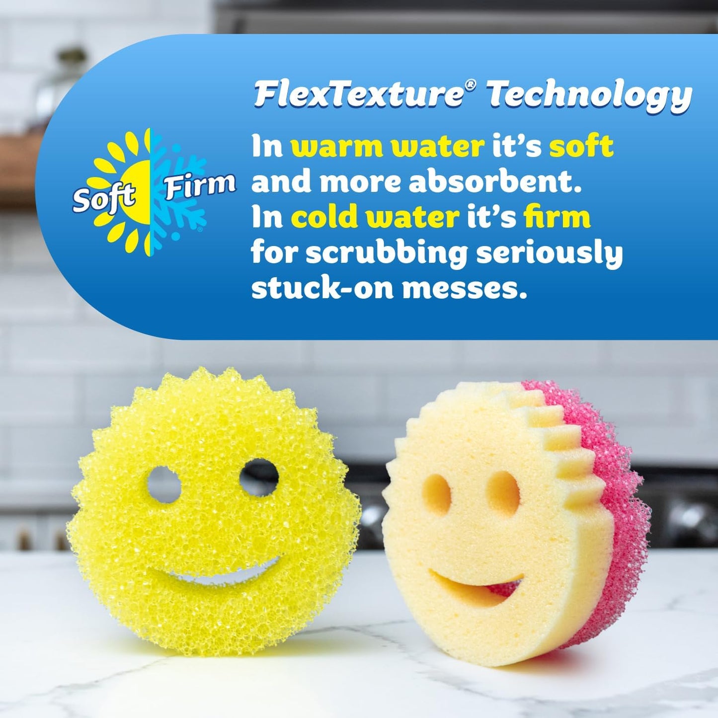 Scrub Daddy & Mommy Sponge Set – 8 Pack, Scratch-Free, BPA-Free, Odor Resistant