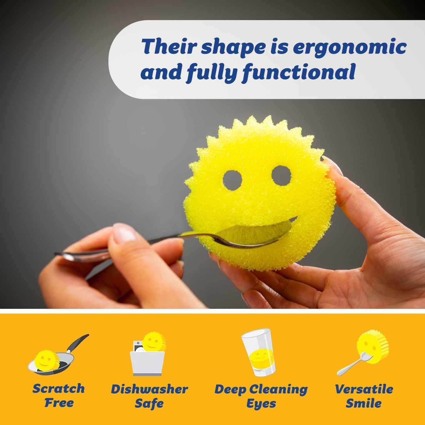 Scrub Daddy & Mommy Sponge Set – 8 Pack, Scratch-Free, BPA-Free, Odor Resistant