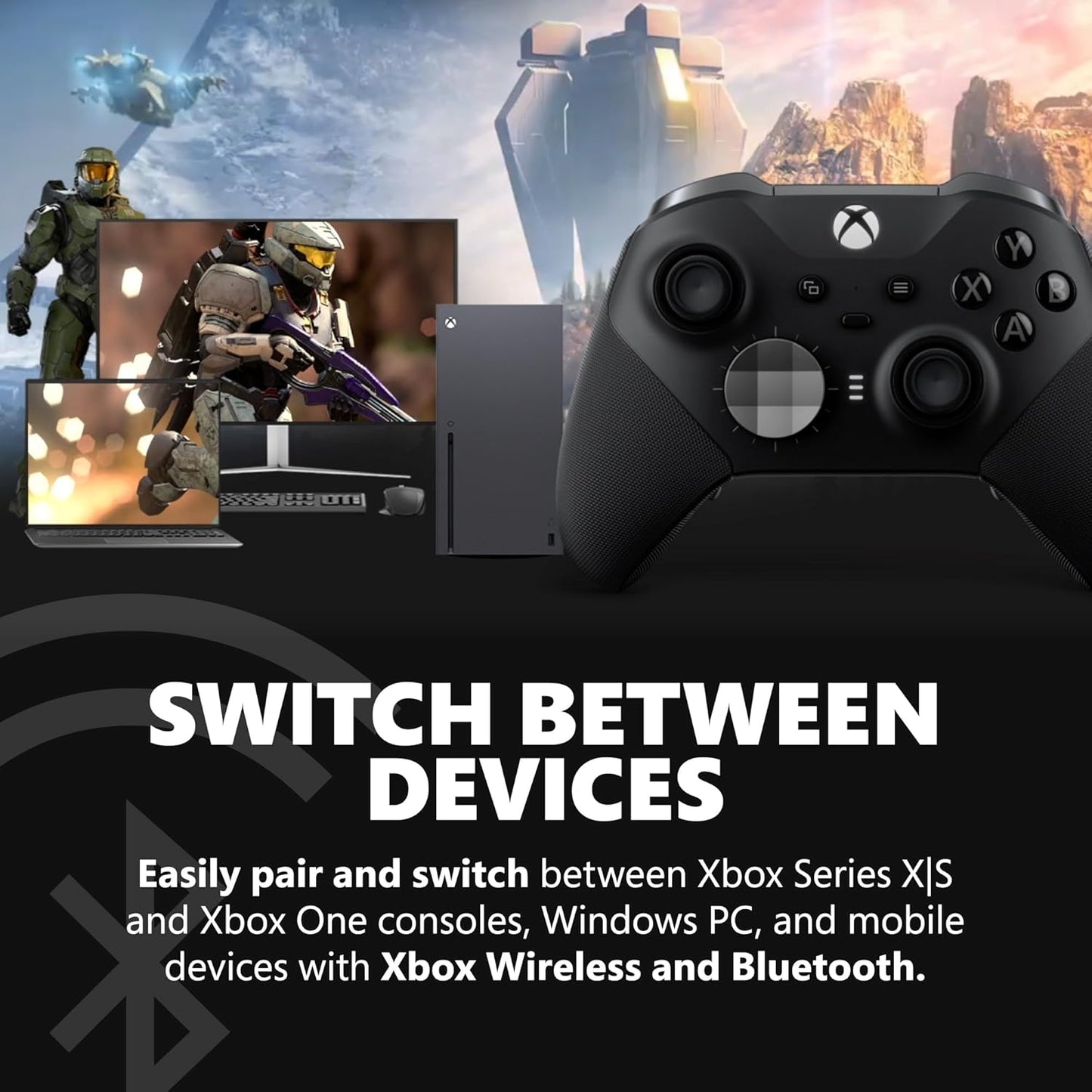 Xbox Elite Series 2 Core Wireless Controller – Black, Compatible with Xbox Series X|S, Xbox One, Windows PC, Android & iOS