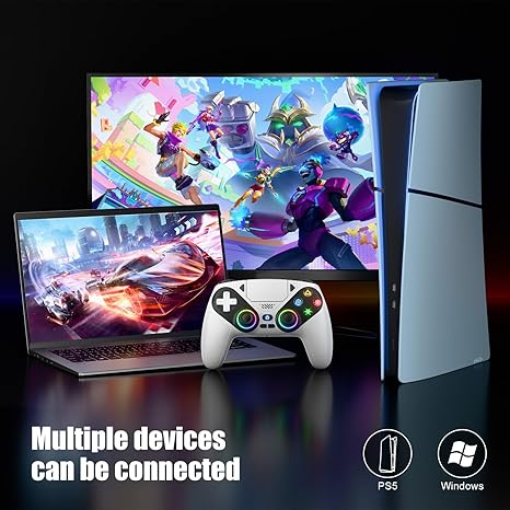 Dinosoo Wireless Android Controller – Vibration, Motion, Turbo, Audio Jack, PS5 Adapter