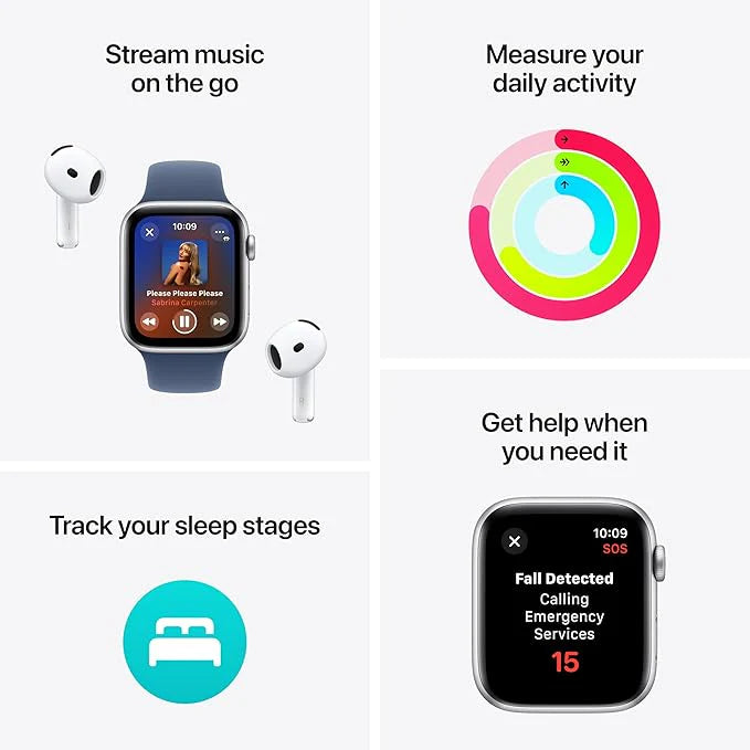 Apple Watch SE (2nd Gen) [GPS, 40mm] Smartwatch – Midnight Aluminum Case with Midnight Sport Band (S/M) | Fitness, Heart Rate, Sleep, Crash Detection