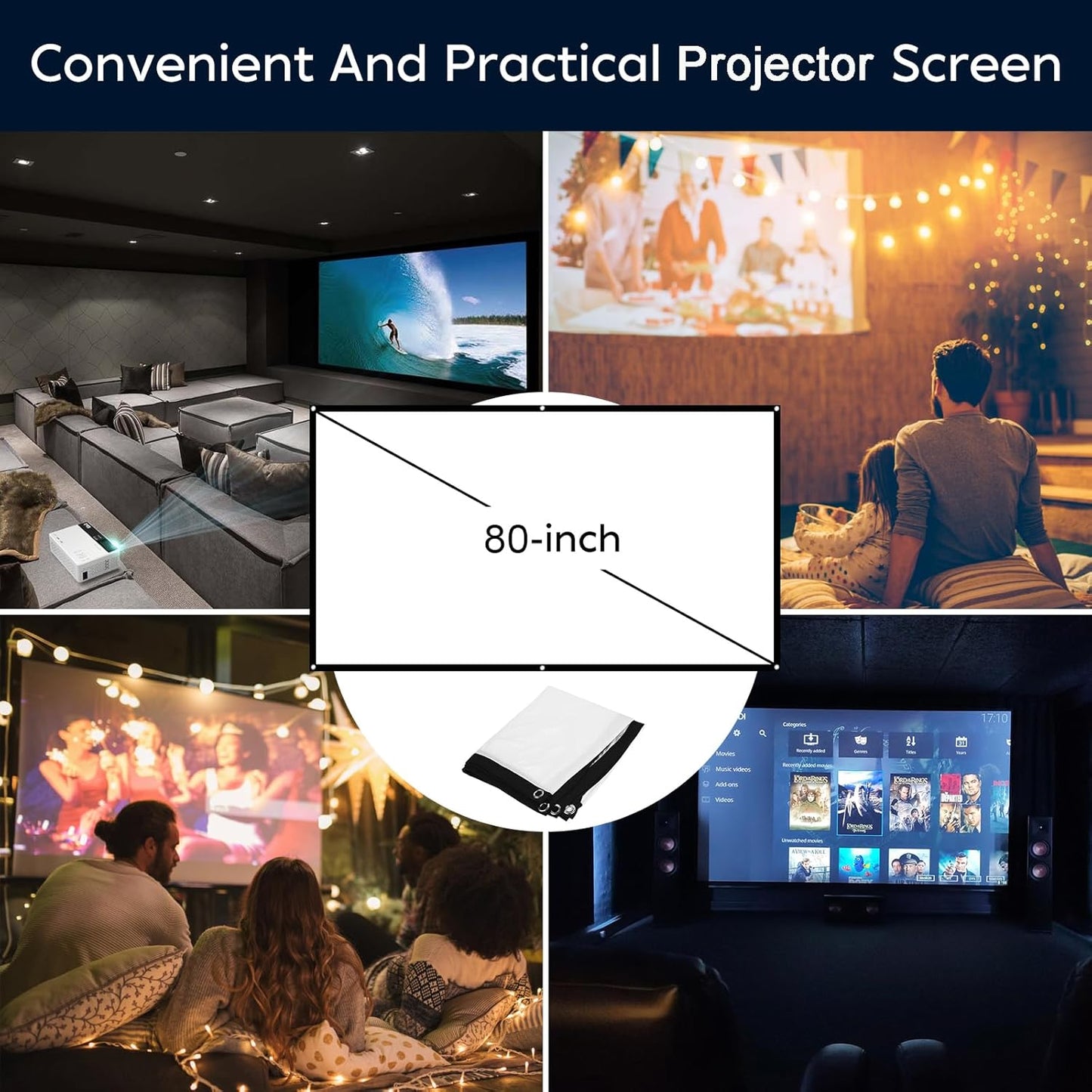 TMY 1080P Mini Projector – Bluetooth, Portable, with Screen, TV Stick & Smartphone Compatible