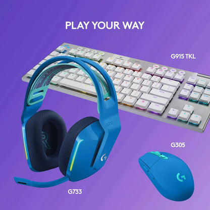 Logitech G733 Lightspeed Wireless Gaming Headset – Blue | RGB, Blue VO!CE Mic, PRO-G Audio, PC/PS5/PS4/Switch Compatible