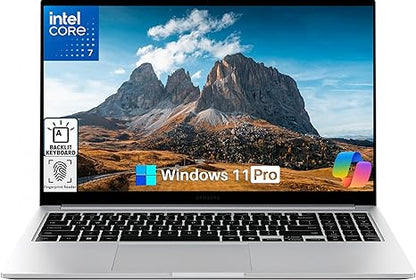 Samsung Galaxy Book4 Laptop 15.6" FHD – Intel Core 7, 16GB RAM, 1TB SSD, AI Copilot PC, Windows 11 Pro, Fingerprint Reader, Backlit Keyboard, Long Battery, Accessory Bundle