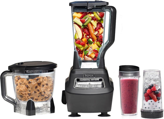 Ninja Mega Kitchen System 1500W – Blender & Food Processor Combo with 72oz Pitcher, 8-Cup Processor Bowl & (2) 16oz To-Go Cups, Total Crushing Technology (BL770, Black)